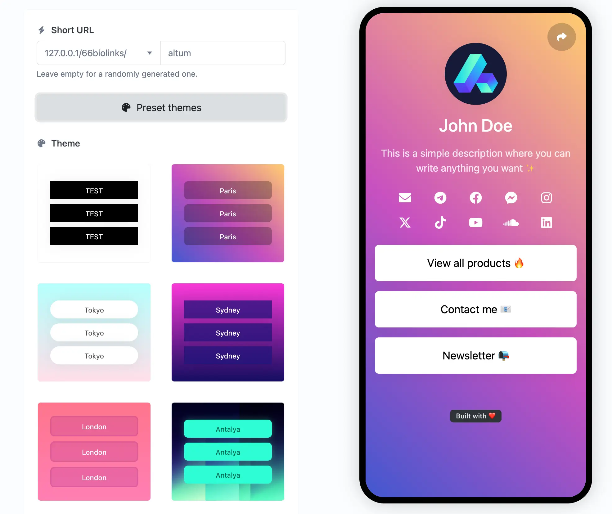Screenshot of the app lynkflow editing page